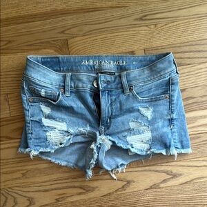 American Eagle Outfitters Blue Jean Shorts Distressed Style